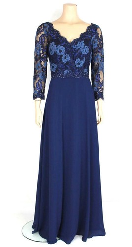 ABITO VESTITO LUNGO CERIMONIA DONNA MUSANI EE190003 3737 STOLA BLU PE NUOVO  | eBay