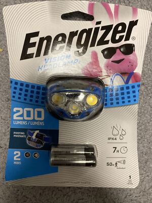 Energizer HDA32E Vision 200 Lumens Blue LED Headlight Alkaline AAA Battery