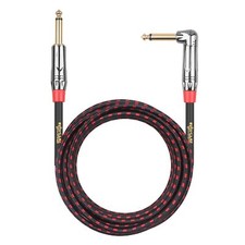 Clef Audio Labs 6.35mm TS to 6.35mm,Black Shell/Red Braided -10FT-1PK