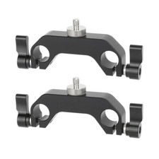 2Pcs CAMVATE 15mm LWS Dual-Rod Clamp with 1/4''-20 Male Screw Mount Adapter