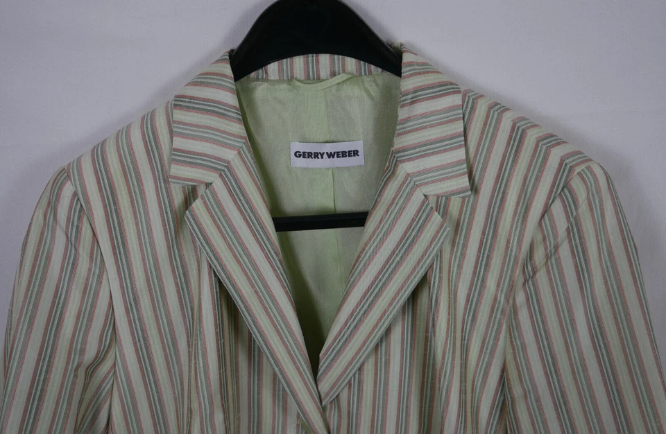 Damen GERRY WEBER Traumhafte Elegante Jacke Blazer Gestreift Größe 44/46 WIE NEU - Bild 2 von 4