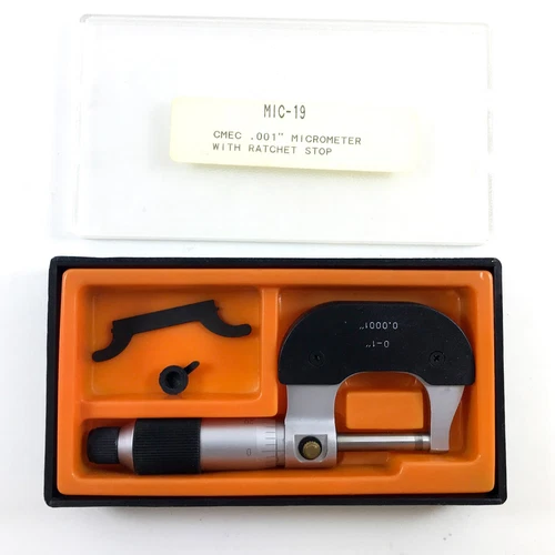 CME Micrometer Tool with Ratchet Stop MIC-19 0-1 inch Range 0001" Graduation