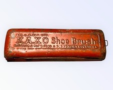 Kaxo Antique Shoe Brush Red Metal Buffer Shoe Shine Tool Early 1900s 7  