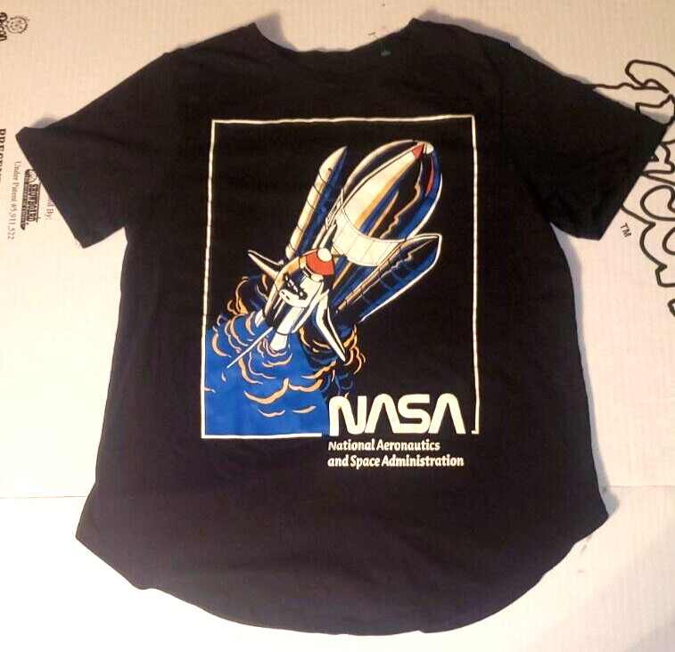 NASA Space Shuttle Girls XL T-shirt Black Short Sleeve