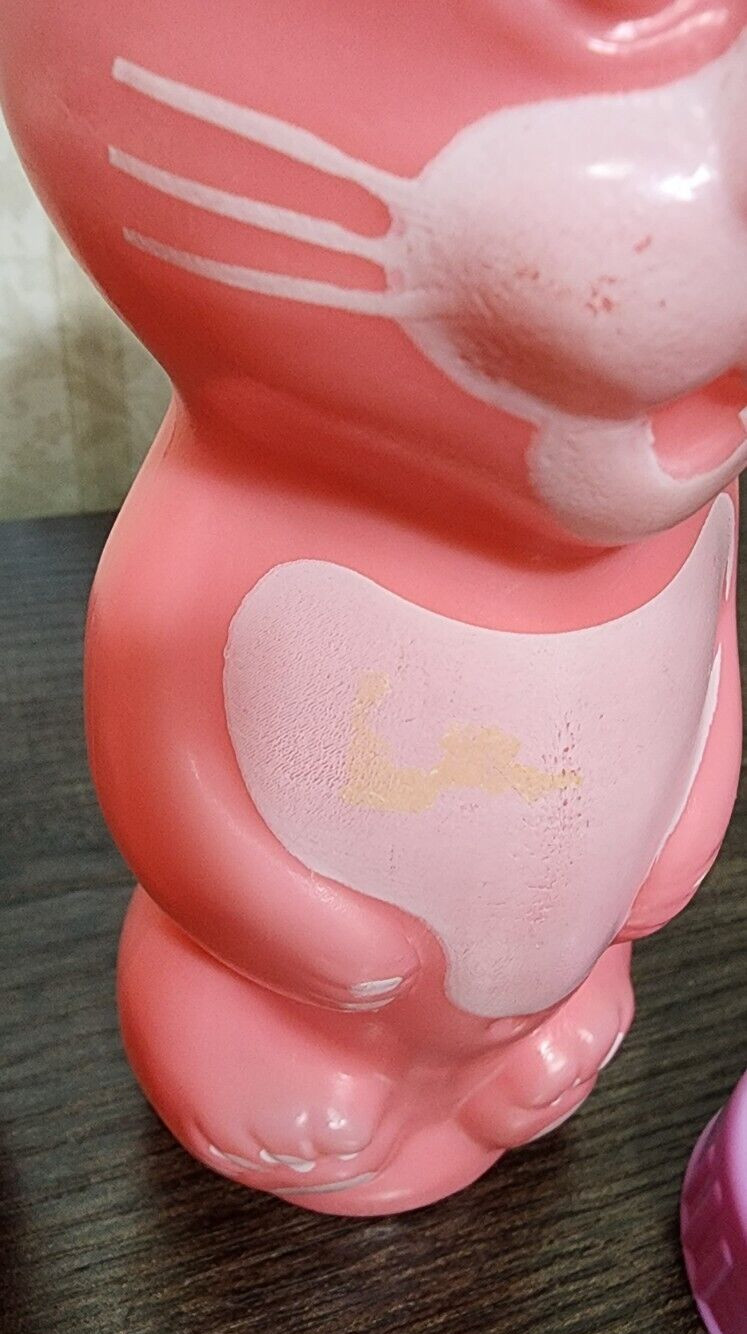 (2) Vintage Gerber Plastic Baby Girl Pink Figural Bottles Cat Owl