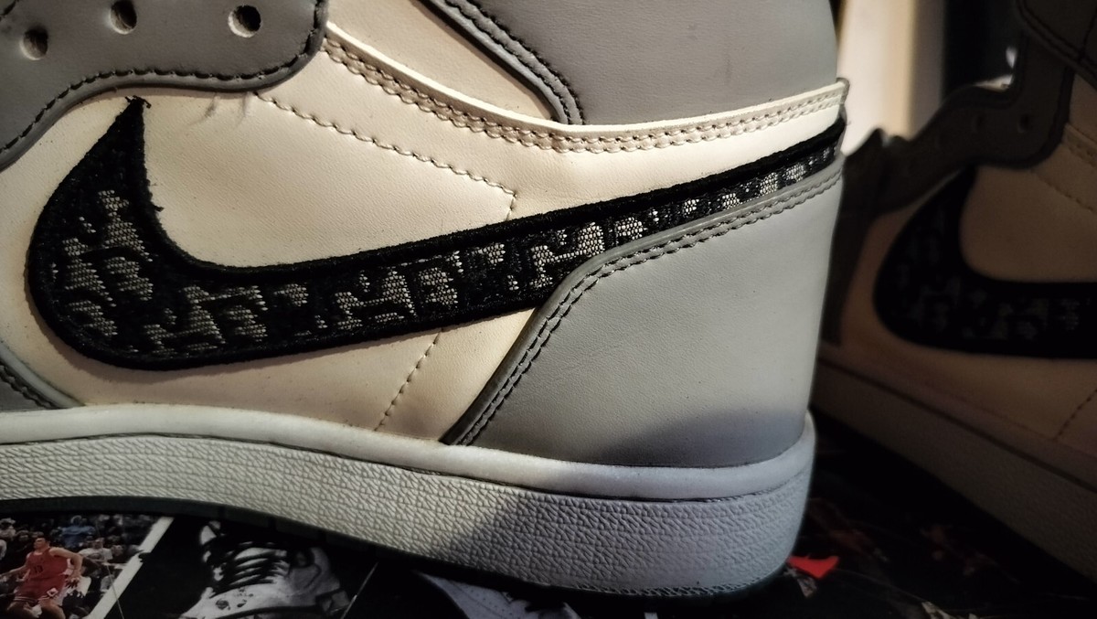 Dior Air Jordan 1 グレー ホワイト ハイカット Size 9.5 - Jordan 1 x Dior High Gray | eBay