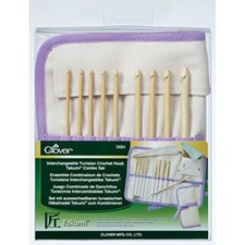 New Clover Interchangeable Tunisian Crochet Hook Takumi Combo Set Hooks Bamboo