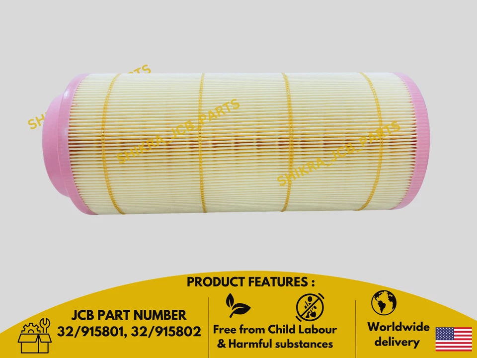 JCB BACKHOE AIR FILTER ELEMENT SET INNER & OUTER (PART NO 32/915801 32/915802) - Image 3 of 4