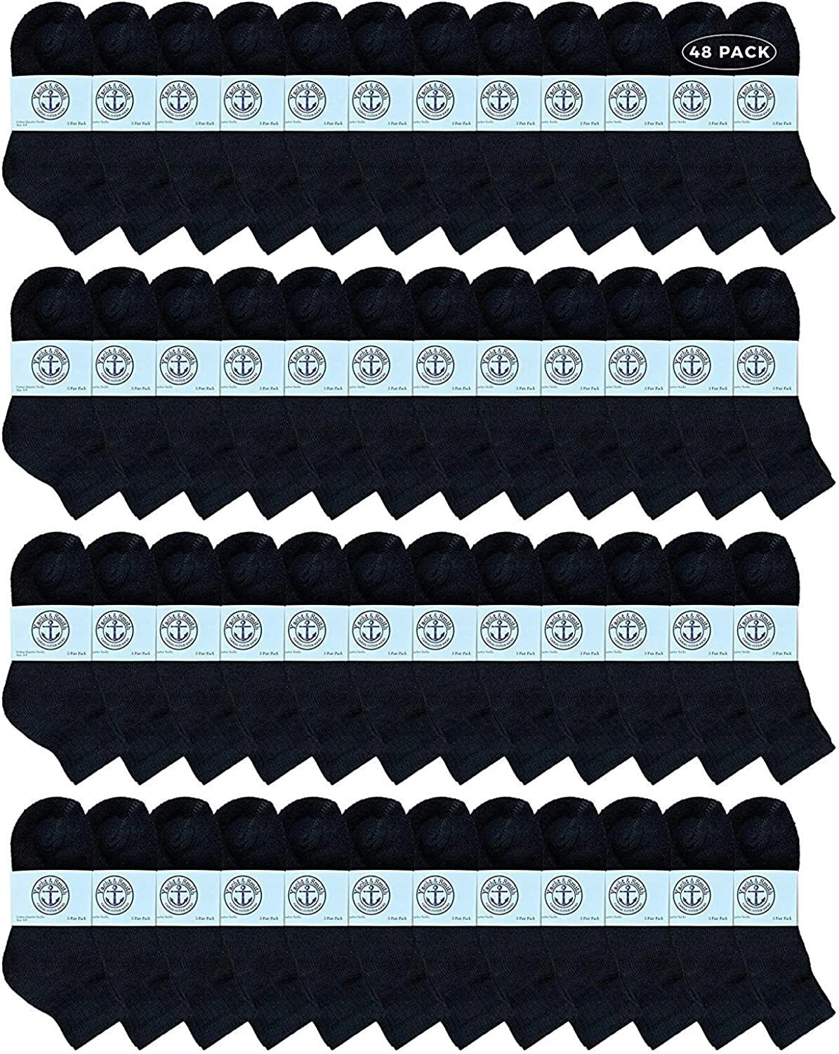 48PK Men Wholesale Cotton Sport Athletic Mid Ankle Socks 10-13 (Black)
Opens in a new window or tab