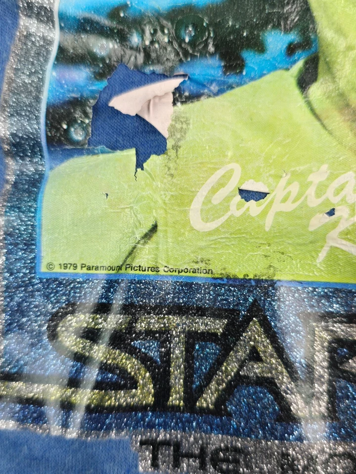 Vintage 1979 Star Trek Captain Kirk T-shirt Kids Size Medium 12/14 -peeling - Image 4 of 4