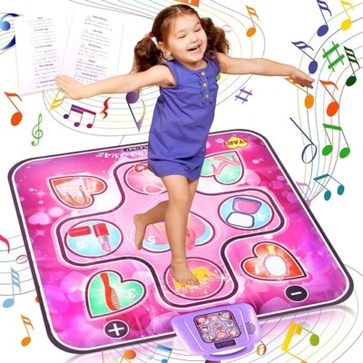 NEW- Richtim Dance Mat Kids Toys: Music Dance Pad Game Girls Toy with LED Lights