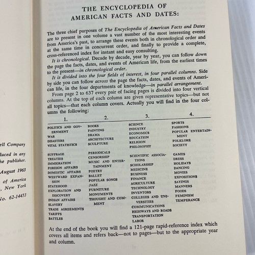 The Encyclopedia Of American Facts And Dates US History Vintage Book 1963 - Imagen 6 de 9