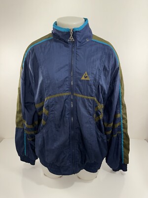 LE COQ SPORTIF Vintage Shiny Full Zip Mens L Jacket EXCELLENT