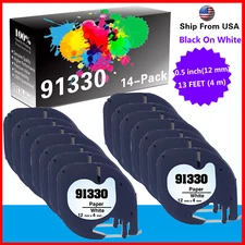 14PK 91330 Black on White LetraTag LT-100H 1749027 Handheld Label Maker