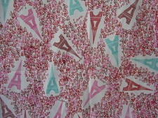 Paris Fabric Pink Red Teal Eiffel Towers and Hearts  LOVE BTY 42"