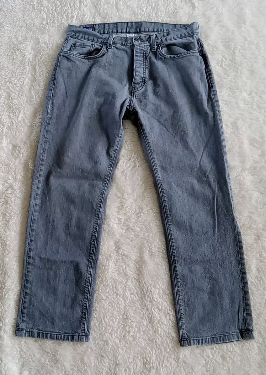 Patagonia Regular Fit Jeans Mens 34x28 Gray Cotton Stretch Denim Button Fly