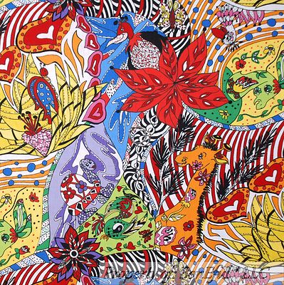 BonEful Fabric FQ Cotton Quilt Rainbow Wild Flower African Zebra Giraffe Skin US