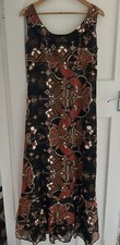 Marjorie Ward Strapless Dress/ Pinafore Brown Orange Size Vintage 14