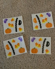 Mrs. Grossman's Stickers 4 Sheets Halloween Pumpkins Candy Corn Jelly Beans 1994