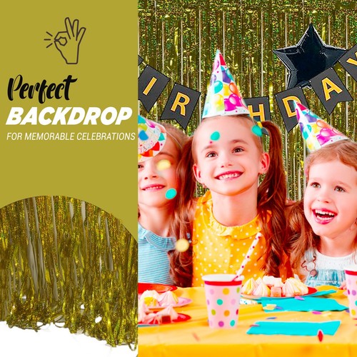 Lámina Flecos Oropel Brillo Telón de Fondo Cortinas Boda Cumpleaños Fiesta Decoración - Imagen 10 de 25