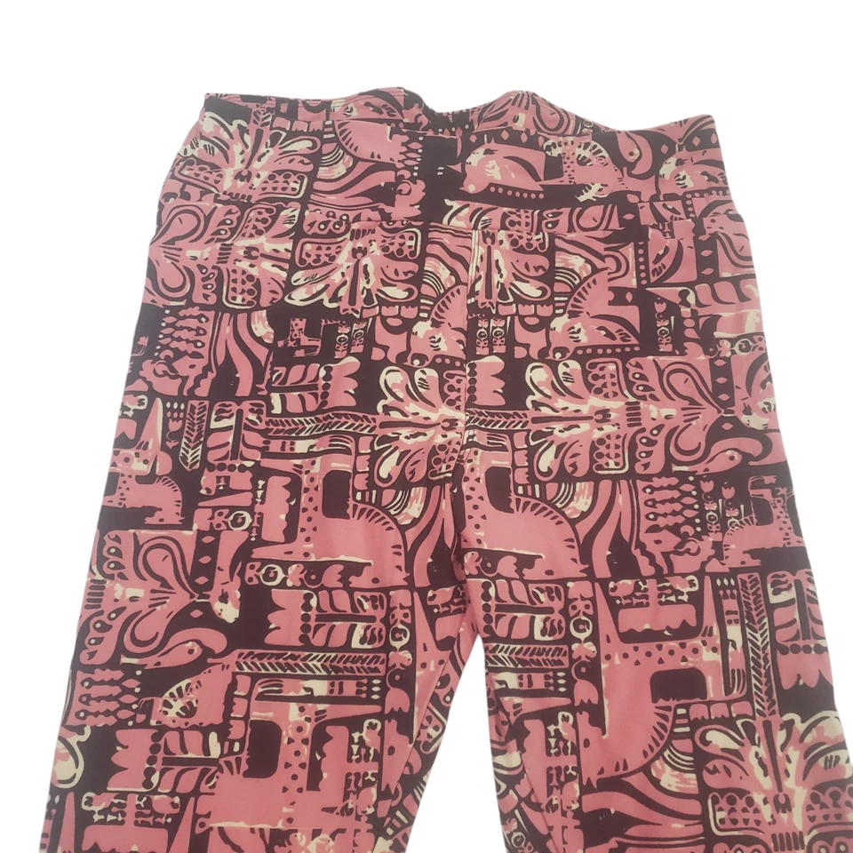 LuLaRoe 高大曲线打底裤女式粉色弹性腰部弹力部落 — 第 2/4 张图片