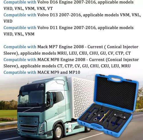 Injector Sleeve Remover Installer Tool 88800387 Fit Volvo FM12 D11/13 Mack MP7/8 - Bild 3 von 16