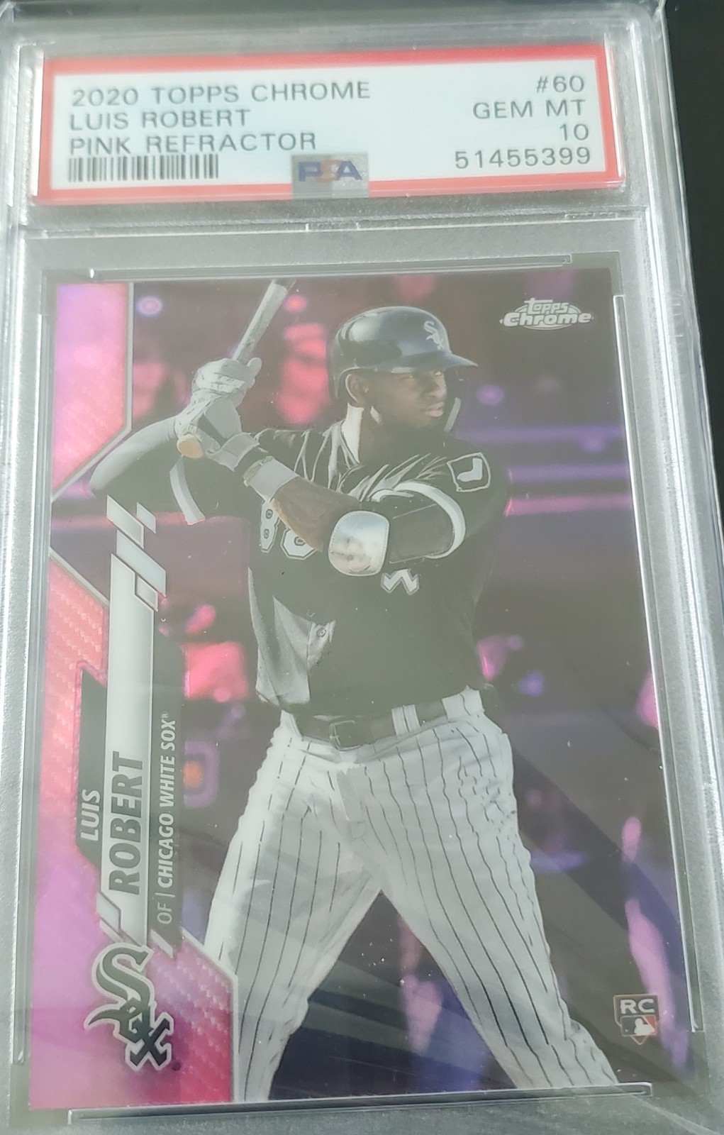 2020 Topps Chrome #60 Luis Robert Pink Refractor PSA 10