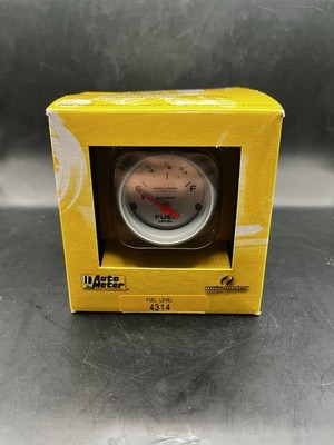 Auto Meter Fuel Level Gauge 4314; Ultra-Lite 0 to 90 Ohms 2-1/16 in., Silver