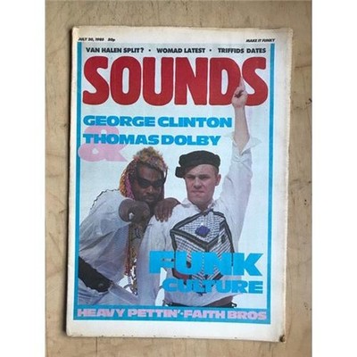THOMAS DOLBY/GEORGE CLINTON SOUNDS MAGAZINE JULY 20 1985 - THOMAS DOLBY AND GEOR