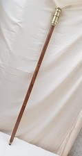 Wooden Walking Stick with Brass Telescope Handle Decorative Cane