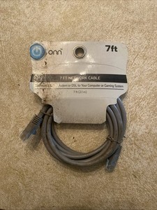 Onn 7FT Network Cable Supports 10/100/1000 Base-T (Mbps) Ethernet New Cat5e Lan