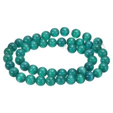 48pcs Grass Green Cat's Eye Stone Beads 8mm Round Crystal Loose Bead