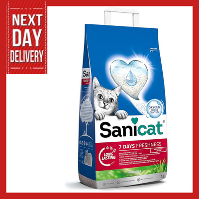 Sanicat Katzenstreu Kätzchen 7 Tage Frische Aloe Vera 4L geruchsabsorbierende Streu UK