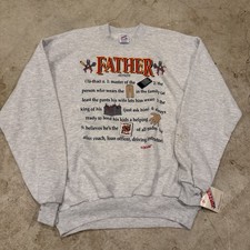 Vintage Father Definition Novelty Sweatshirt Mens XL 90s USA Made Gray