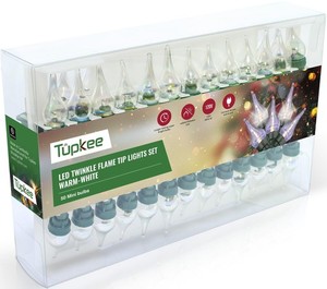 Tupkee Christmas Random Twinkle Flame Tip Light Set - 10 of 50 Lights Twinkle...