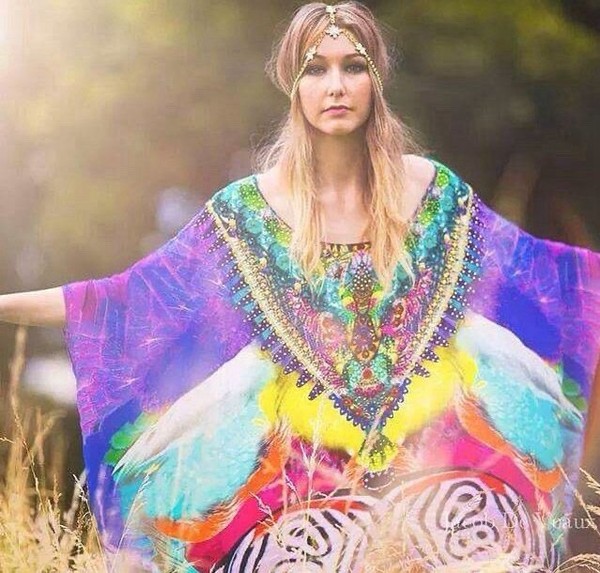 Camilla Number 88 Long Round Neck Kaftan Vintage Silk Maxi One Size Rare