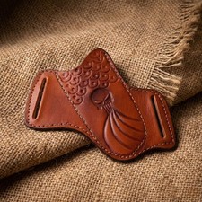 Tactical EDC Leather Knife Sheath Fixed Blade Skinner Bushcraft Scout Carry