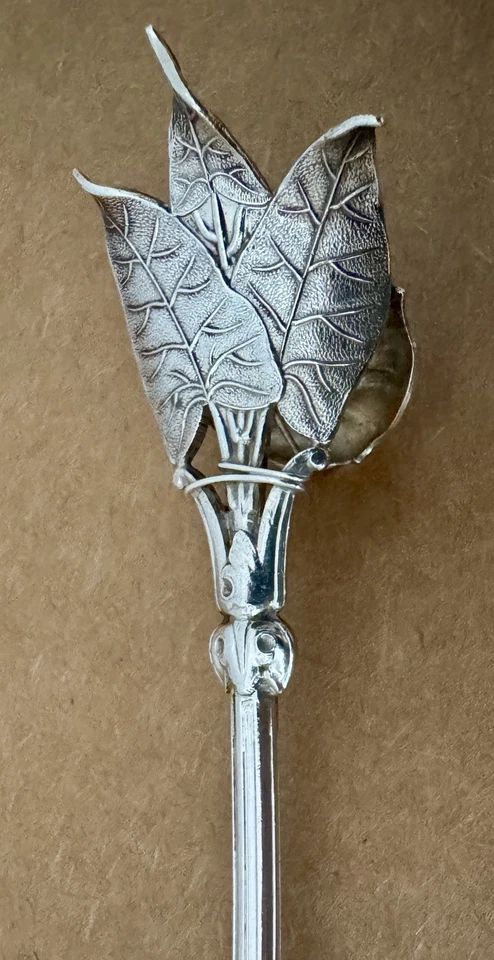 RARO CUCHILLO DE GELATINA O SERVIDOR DE PASTELES GORHAM FIGURATIVO 3-D MORNING GLORY 8 1/2” Foto 3 de 4