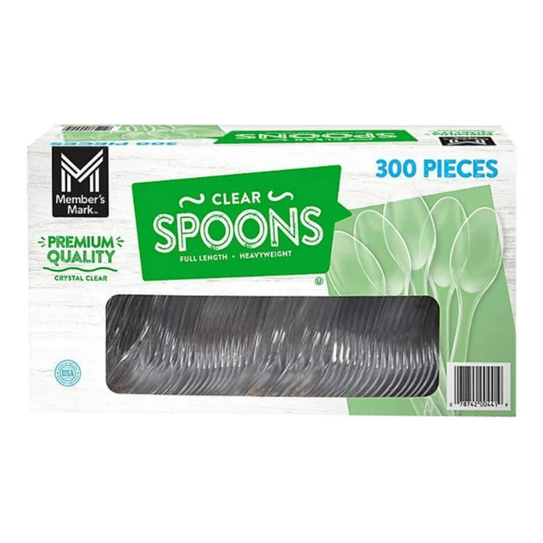 Member's Mark Clear Plastic Spoons Heavyweight 300 ct Free Shipping