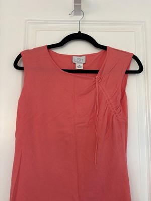 NWOT  Ann Taylor LOFT Women MP  Pink  knit Drawstring Sleeveless Blouse MP