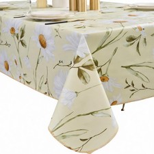 Vinyl Tablecloth Flannel Backing Waterproof OilProof 54x72 Inch Rectangular