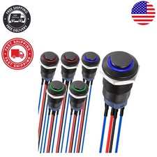 Latching LED Push Button Switch 6 Pack with 3 Colors and Waterproof Design