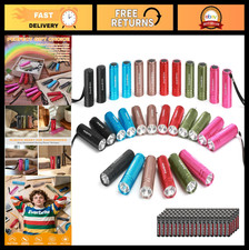 30-Pack Mini LED Flashlights Set - Aluminum Handheld Torches, Lanyard, Assorted