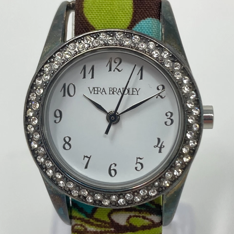 Женские часы Vera Bradley серебристые 26 мм патина кристалл блестящий новый аккумулятор 8 дюймов - Изображение 2 из 4