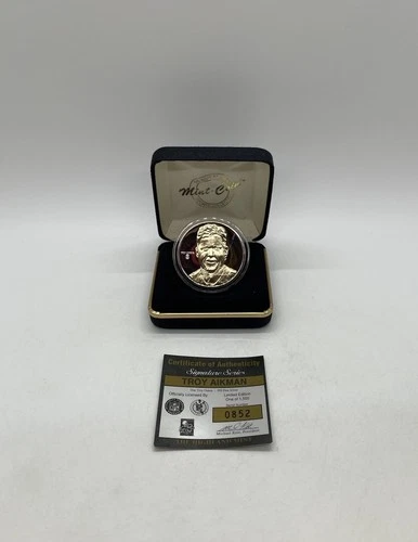 Troy Aikman Dallas Cowboys NFL One Troy Ounce .999 Fine Silver Round /1,500