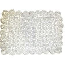 Handmade Crochet Crib Nursery Throw Blanket Cream Afghan 42"x 30"