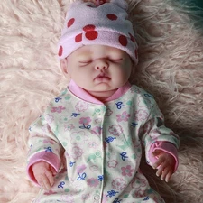 2025 NEW 16'' Reborn Newborn Baby Girl Doll Lifelike Sleeping Face Full Silicone
