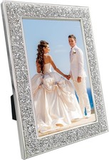 Cornice portafoto 8x6 con cristalli simili a diamanti - elegante matrimonio in argento e 8x6, A 