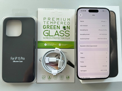 Apple iPhone 15 Pro 512GB Titan Natur - Neuwertiger Zustand - Gewährleistung