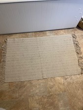 Small rustic Cream recycled cotton rug